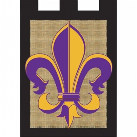 GREENGRASS Burlap Flag, Purple & Gold - Large GR2563651